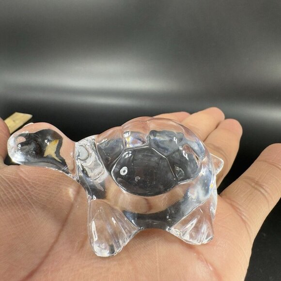 Vintage Clear Glass Crystal Miniature Turtle Reptile Figurine Decor Small Figure - Picture 10 of 15